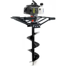 Wiltec Set Benzin Erdlochbohrer 2 Personen mit 250 mm Bohrschnecke, 2,2 kW 3 PS 63,3ccm Pfahlbohrer Pflanzenbohrer