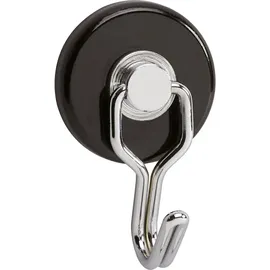 Maul Magnet (Ø x H) 35 mm x 53 mm rund, mit Haken Schwarz, Silber 2 St. 6155790
