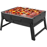 Tragbarer Holzkohlegrill aus Edelstahl - BBQ Barbecue Grill - Kompakter BBQ Camp