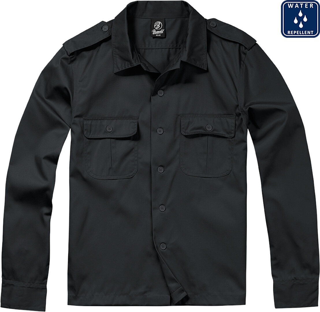 Brandit US longsleeve Shirt, zwart, XL
