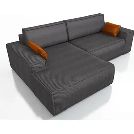 mebloland Ecksofa TOR mit Schlaffunktion. Farbe: Graphite. - Dunkelgrau