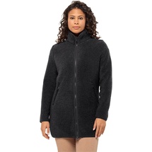 Jack Wolfskin Damen High Curl Coat W Fleece Jacke, Schwarz, M