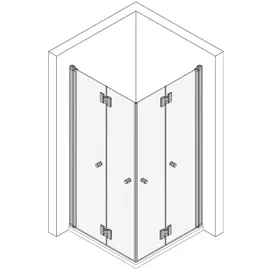 Koralle myDay Eckdusche mit Falttür rechts 96,5 x 166 cm silber ESG VB01310020AA1