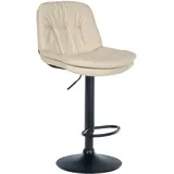 CLP Barhocker Laurel Stoff creme/Metall matt schwarz