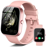 Smartwatch Damen Herren mit Telefonfunktion, Smart Watch mit Schlafmonitor SpO2 Herzfrequenz, 1.91" Fitnessuhr Schrittzähler Uhr, 110+ Sportmodi, IP68 Wasserdicht Fitness Tracker für Android iOS Rosa