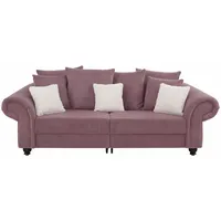 Big-Sofa HOME AFFAIRE "King Henry" Sofas Gr. B/H/T: 242cm x 90cm x 103cm, Samtstoff, ohne Funktion, lila (lavendel) in legerer Polsterung und vielen losen Kissen