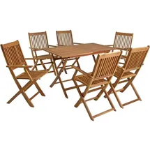 Estexo Gartenmöbel Set Sitzgruppe Gartentisch Eckig 6 Stühle mit Armlehne Sitzgarnitur