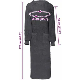 vidaXL Bademantel KINN Anthrazit XXL Baumwolle