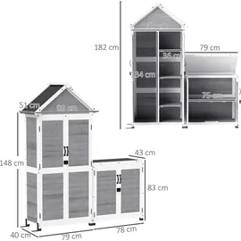 Outsunny Geräteschrank 0,51 x 0,89 m Hellgrau