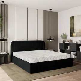 masseno Polsterbett, Schwarz, Holz, 140x200 cm, Schlafzimmer, Betten, Polsterbetten