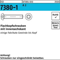 Hörger & Geßler Flachkopfschraube ISO 7380-1 Innen-6kt M4x 25 A 2 500 Stück