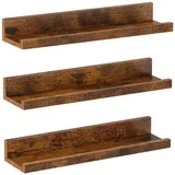 VASAGLE Wandregal 3er Set 38 x 0 x 0 cm Braun