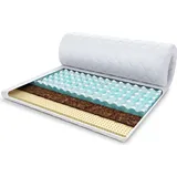 Fdm Topper 100x200 cm Matratzenauflage mit RavineBlue-Schaum Kokos Latex Höhe ca. 7 cm H3 H4 Matratzenschoner Premium Bezug