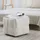 Homestyle4u Sitzhocker Pouf Beige Bouclé 46 x 41 x 46 cm
