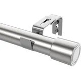 Vorhangstange Verstellbar Gardinenstange Edelstahl Gardinenstangen mit Halterungen Gardinenstange 250 cm lang für breite Fenster, Studios, Büroräume, 84-290 cm