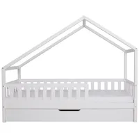 TICAA Hausbett Lou 120 x 200 cm Kiefer massiv weiß