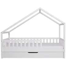 TICAA Hausbett Lou 120 x 200 cm Kiefer massiv weiß