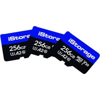 3 Pack iStorage microSD Card 256GB, Encrypt Data stored on iStorage microSD Cards Using datAshur SD USB Flash Drive, Compatible with datAshur SD Drives only