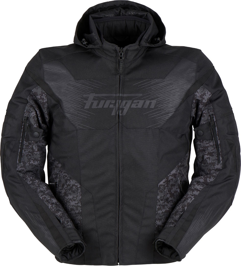 Furygan Shard Pixel, veste textile imperméable - Noir/Gris - XL