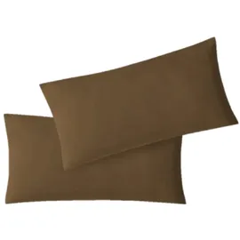 EXKLUSIV HEIMTEXTIL Jersey Kissenbezug 2er Set 40 x 80 cm Schokobraun