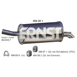 ERNST Endschalldämpfer  für GENERAL MOTORS OPEL 5852307 13158999 054201
