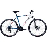 REDLOUD Cityrad »UA.02«, 24 Gang, Shimano, Shimano Acera Schaltwerk, Kettenschaltung, 13882868-54 weiß-blau + schwarz)