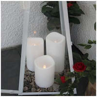 Star Trading LED Außen Kerze weiß, 15cm / Ø7,5cm,