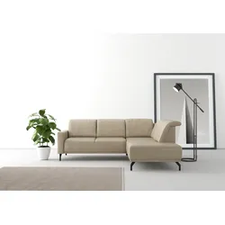 Ecksofa SIT & MORE "Bailando L-Form", beige, B:249cm H:84cm T:205cm, Sofas, wahlweise mit Kopfteilverstellung und Vorziehsitz, motorisch