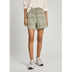 Pepe Jeans für Damen. PL801139 Grüne Shorts mit elastischer Taille (S), Lässig, Baumwolle