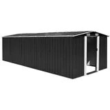 YEZIYIYFOB Gartenhaus Geräteschuppen 257x580x181 cm Metall Anthrazit Gartenschrank GeräTehaus Gartenhaus Metall Fahrradgarage Fahrradbox Fahrradunterstand Gartenschrank Wetterfest 4 Lüftungsschlitzen