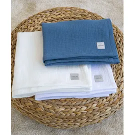 LOOLAY Musselin Bettüberwurf 150 x 200 cm Blau