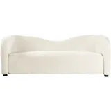 Beliani Sofa Samtstoff Weiß Geschwungene Form Veltada
