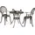 Goplus 3 tlg. Bistro Set, mit 2 Stühlen, Gartenmöbel Set, Alu, Gartenset Balkonset antik, Balkonmöbel Set Sitzgruppe Outdoor Bronze