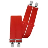 Harrys-Collection Herren günstiger Hosenträger mit vielen Motiven und Farben, Farben:rot - Einheitsgröße