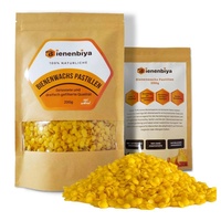 Bienenbiya Bienenwachstücher 200g 100% Reine Bienenwachs Pastillen ohne Zusatzstoffe, natürliches Beeswax für Salben,Kosmetika,Seifen,Kerzenherstellung und Leder-/Holzpflege, 100% natürlich ohne zusatzstoffe