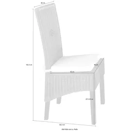 Home Affaire Stuhl HOME AFFAIRE "Stuhlparade", braun (dunkelbraun), B:46cm H:102,5cm T:56,5cm, Geflecht Rattan, Stühle, Stuhl, 2 Stück inkl. Sitzkissen, in Handarbeit gefertigt