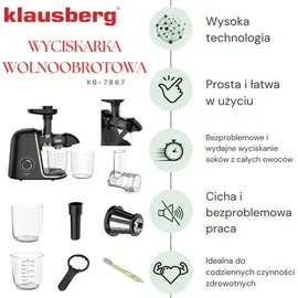 Klausberg KB-7867 Slow Juicer schwarz