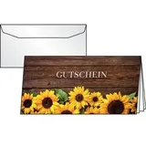 Sigel Gutscheinkarte DINlang 220g/qm Sunfield, inkl. Umschläge 10 Stück