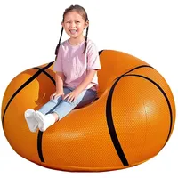 Avilia Aufblasbarer Kindersessel in Basketballform für Kinderzimmer, Wohnzimmer und Spielzimmer, aus Kunststoff, 114 x 112 x 66 cm, Schwarz und Orange