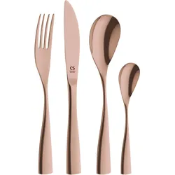 Besteck-Set CARL SCHMIDT SOHN "Bocholt", rosa (roségoldfarben), 24-teiliges Set, Edelstahl, Essbesteck-Sets, hochwertige PVD-Beschichtung