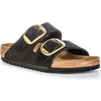 Birkenstock Arizona Big Buckle Damen Nubukleder Sandalen in Schwarz – 5.5 UK - 39 EU - 8/8.5 US / Black - Schwarz - 39