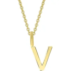Ketten-Anhänger ONE ELEMENT "Buchstabe V Buchstaben Anhänger aus 333 Gelbgold", gold, Schmuckanhänger, Damen, V, Gelbgold 333, Damen Gold Schmuck Buchstabe V