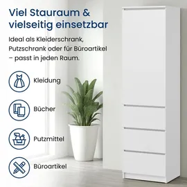 home collective Kleiderschrank 50 x 40 x 180 cm Weiß