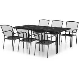 vidaXL Garten-Essgruppe 7-tlg. Anthrazit