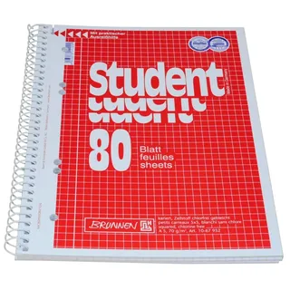 Brunnen Collegeblock Student A5 kariert rot