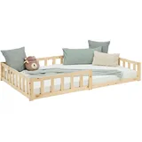 Homestyle4u Kinderbett Homestyle4u 120 x 200 cm Kiefer naturbelassen braun