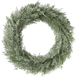 CREATIV green künstliche Pflanze Zedernkranz gefrostet, 40 cm, frost, 3er Set