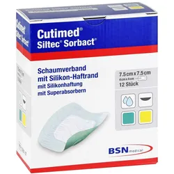 Cutimed Siltec Sorbact Pu-verb.7,5x7,5 cm