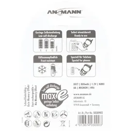 Ansmann Dect NiMH AA Akku Mignon 2 St.