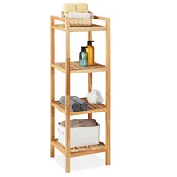 Relaxdays Storage Unit Badregal, Walnuss, 4 Ablagen, HxBxT: 110
